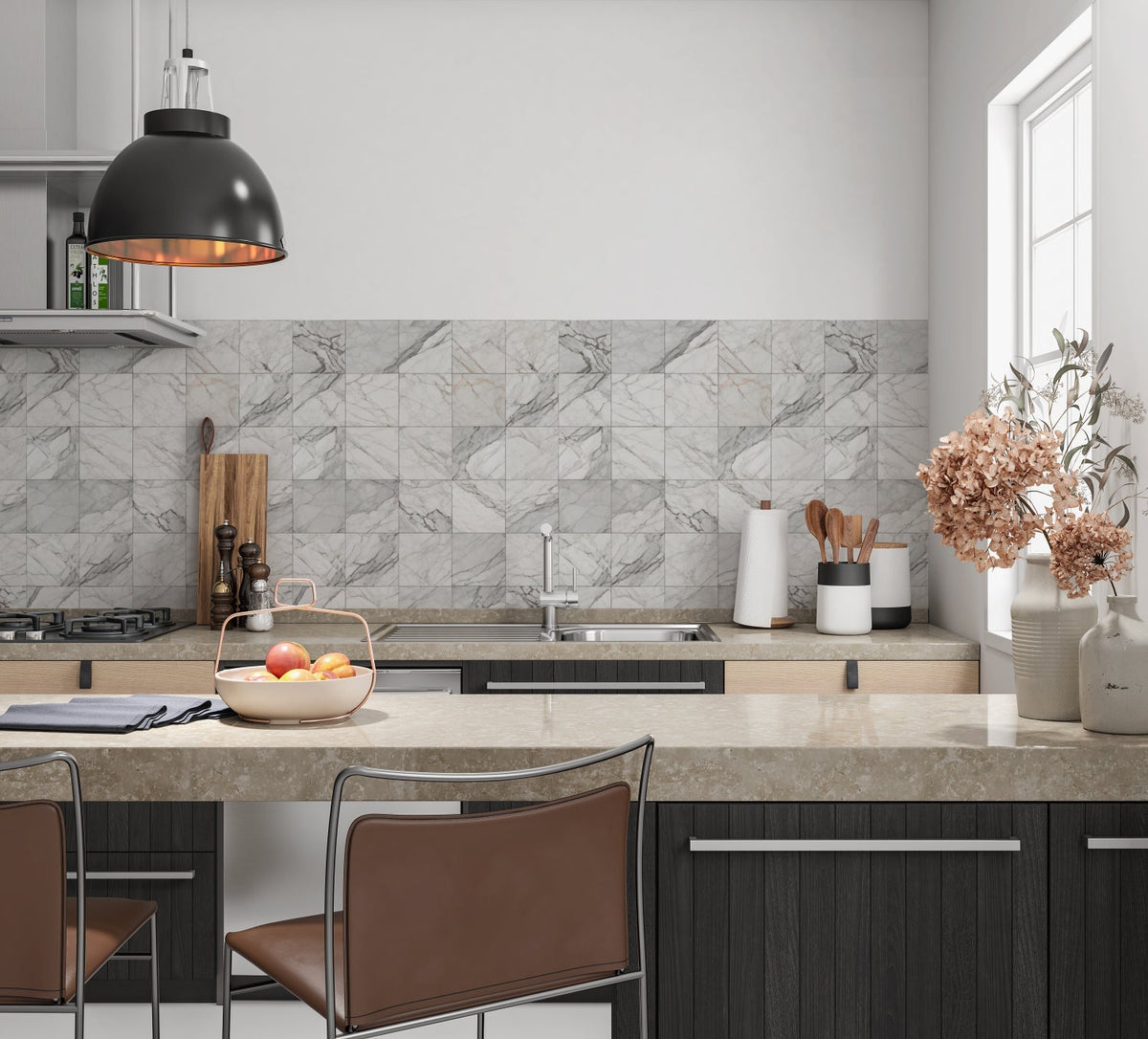 Spritzschutz Küche Fliesenoptik