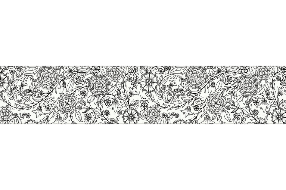 Küchenrückwand Blumenmuster Schwarzweiß