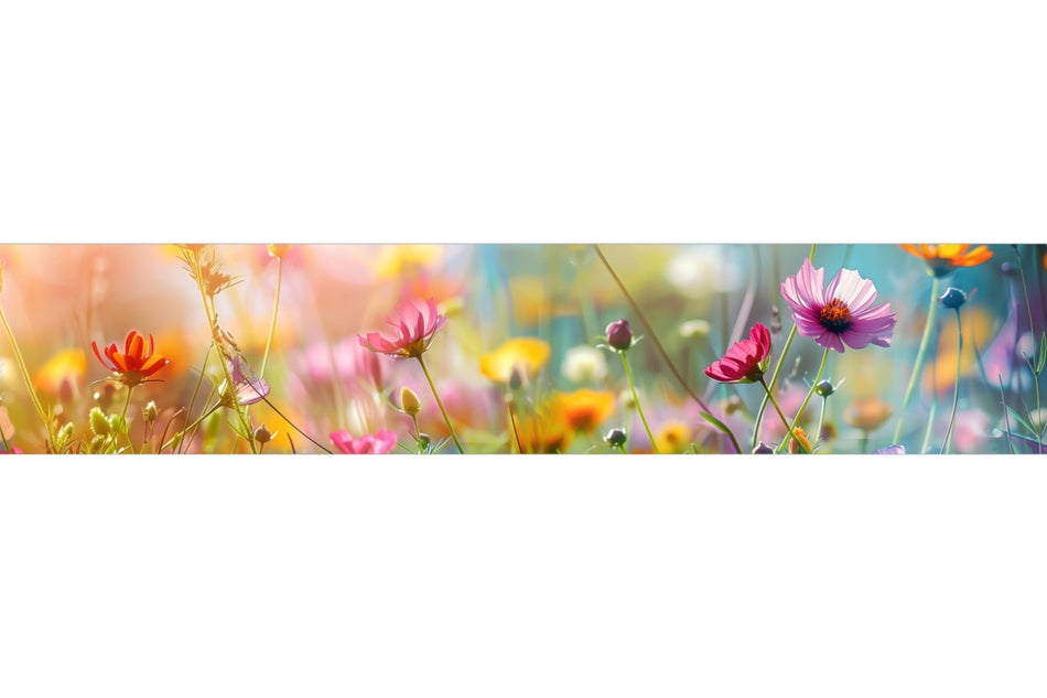 Küchenrückwand Bunte Blumenwiese