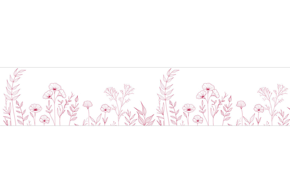 Küchenrückwand Line Art Blumenmotiv