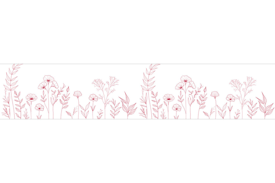Küchenrückwand Minimalistische Blumenzeichnung