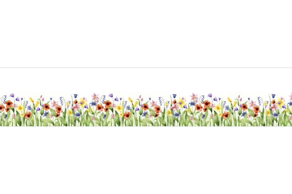 Küchenrückwand Aquarell Blumenwiese