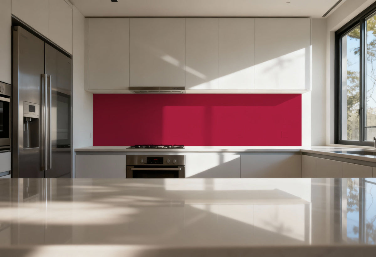 Spritzschutz Küche Einfarbig RAL 3027 Himbeerrot