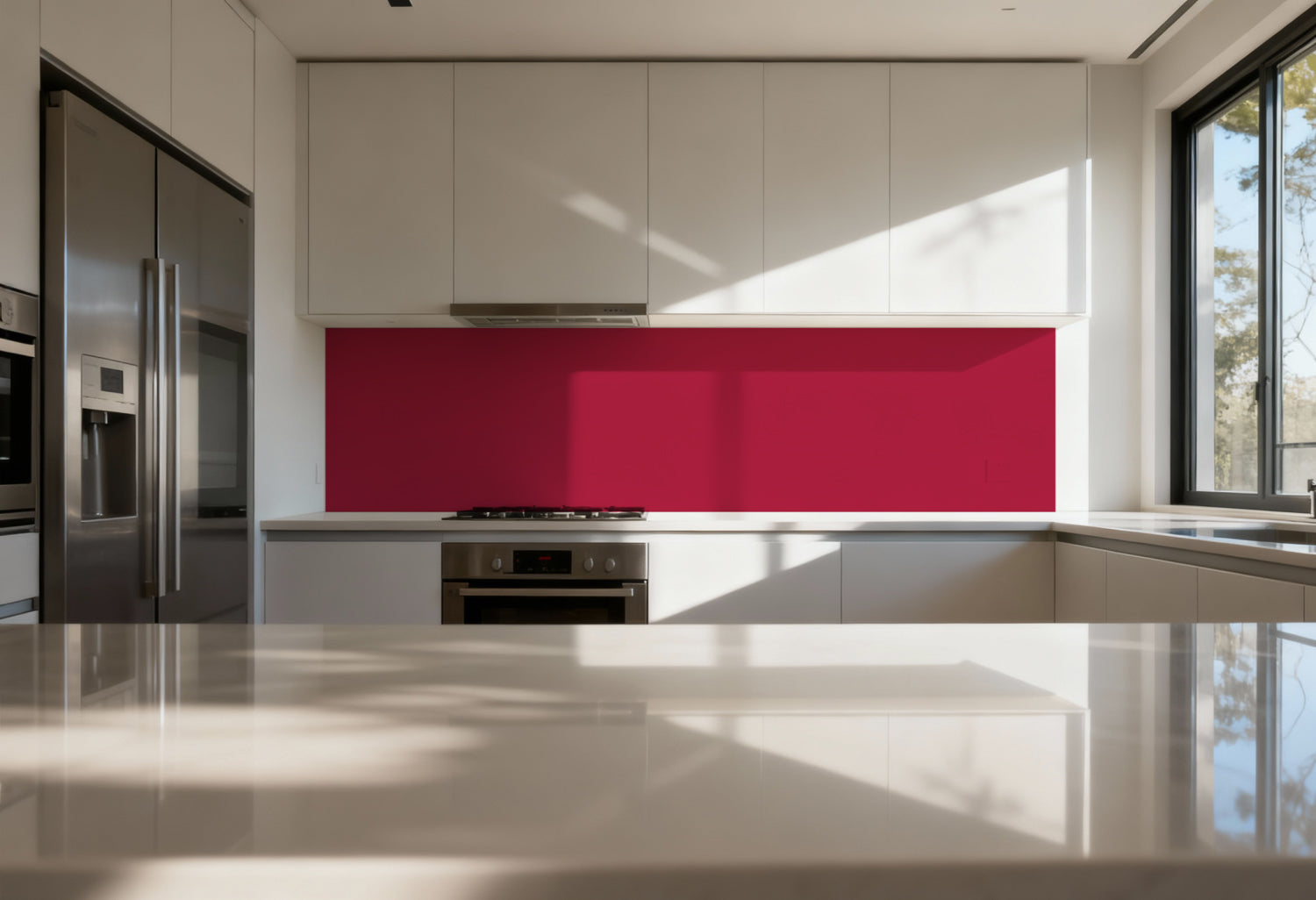 Spritzschutz Küche Einfarbig RAL 3027 Himbeerrot