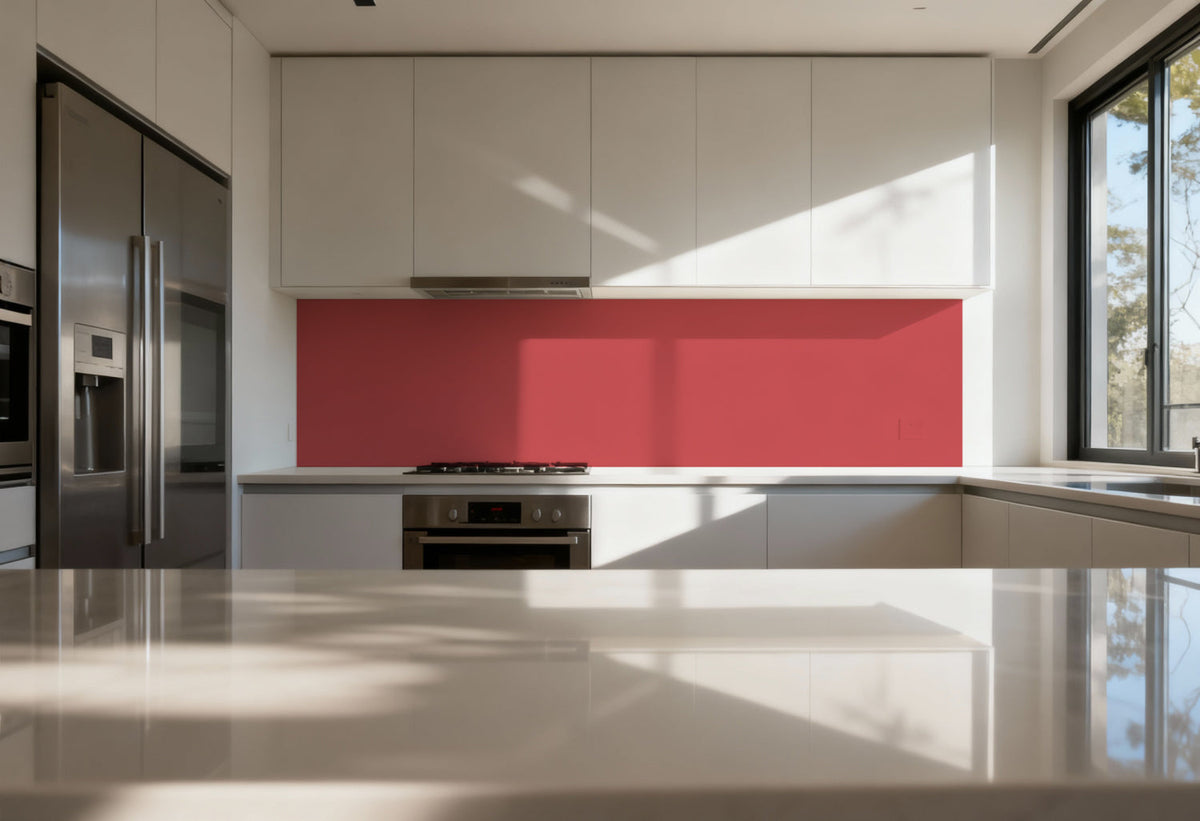 Spritzschutz Küche Einfarbig RAL 3018 Erdbeerrot