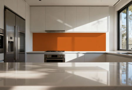 Spritzschutz Küche Einfarbig RAL 2010 Signalorange