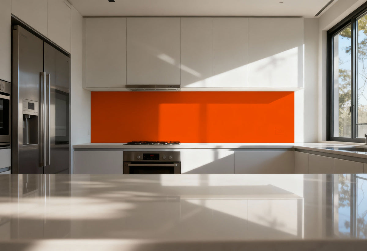 Spritzschutz Küche Einfarbig RAL 2005 Leuchtorange