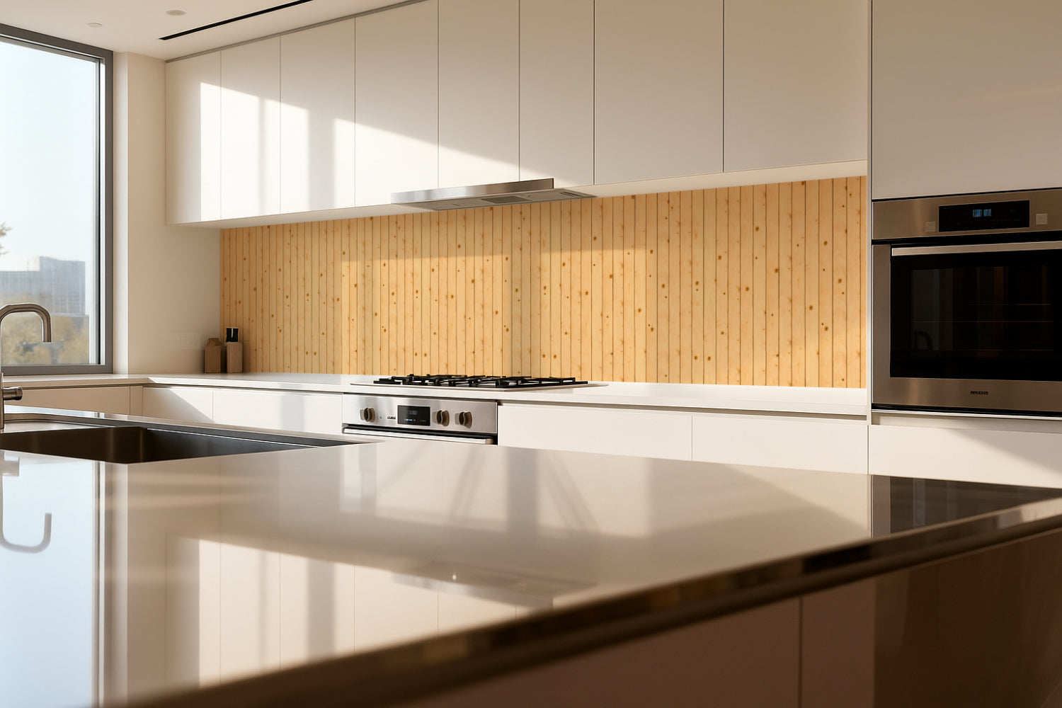 Spritzschutz Küche Holzoptik