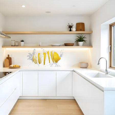 Küchenrückwand Zitrone und Wasser