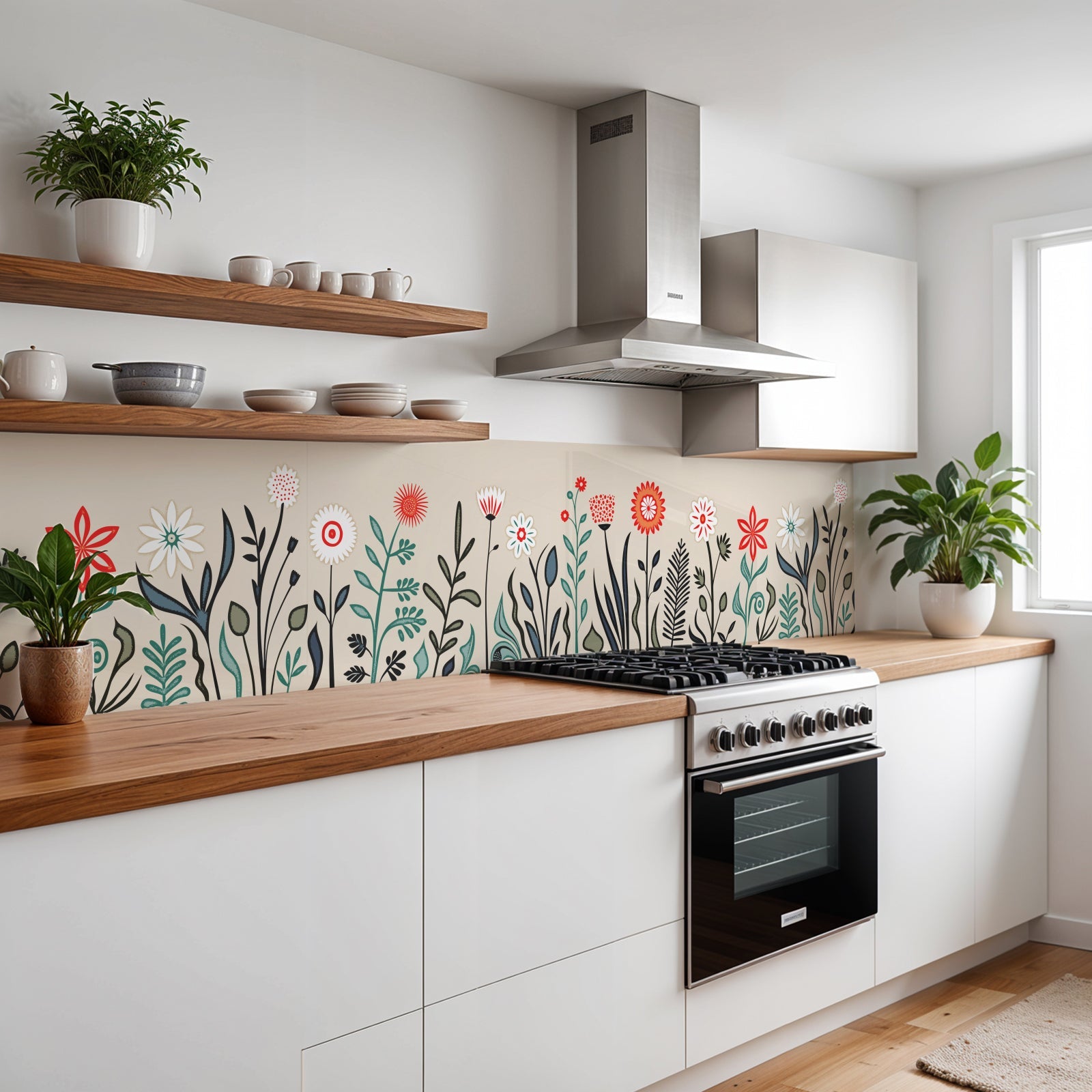 Küchenrückwand Blumenwiese