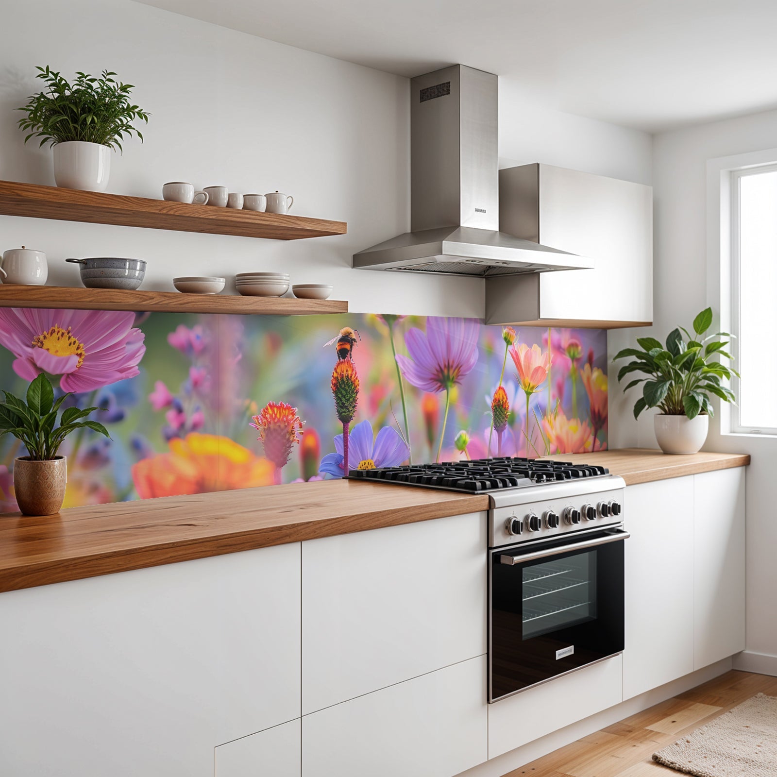 Küchenrückwand Blumenfeld