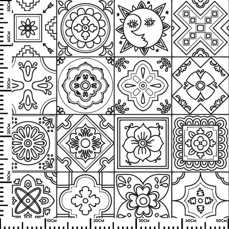 Küchenrückwand Patchwork Zeichnung