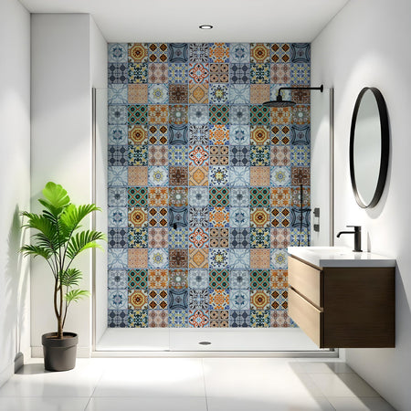 Duschrückwand Patchwork