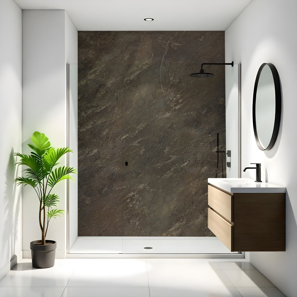 Duschrückwand Steinoptik