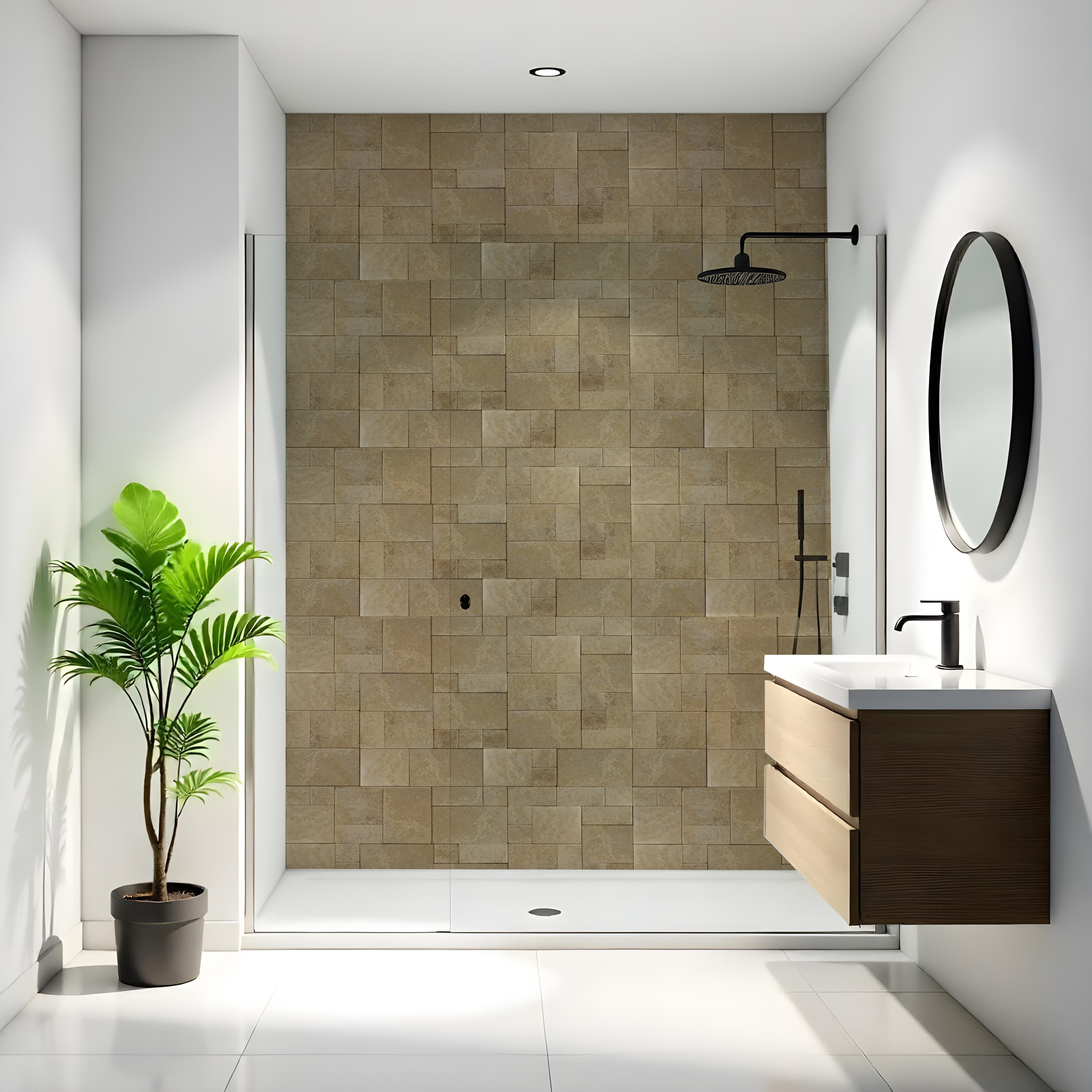 Duschrückwand Steinoptik