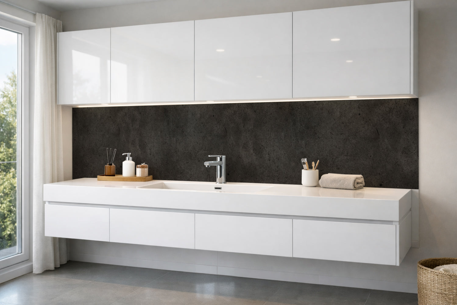 Waschbeckenrückwand Betonoptik