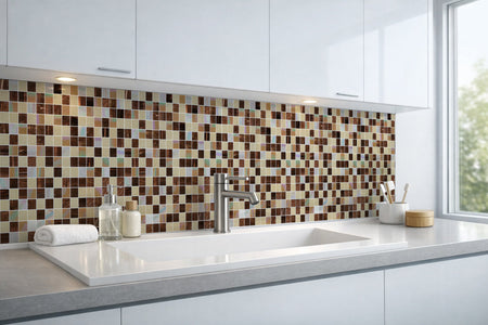 Waschbeckenrückwand Fliesenoptik