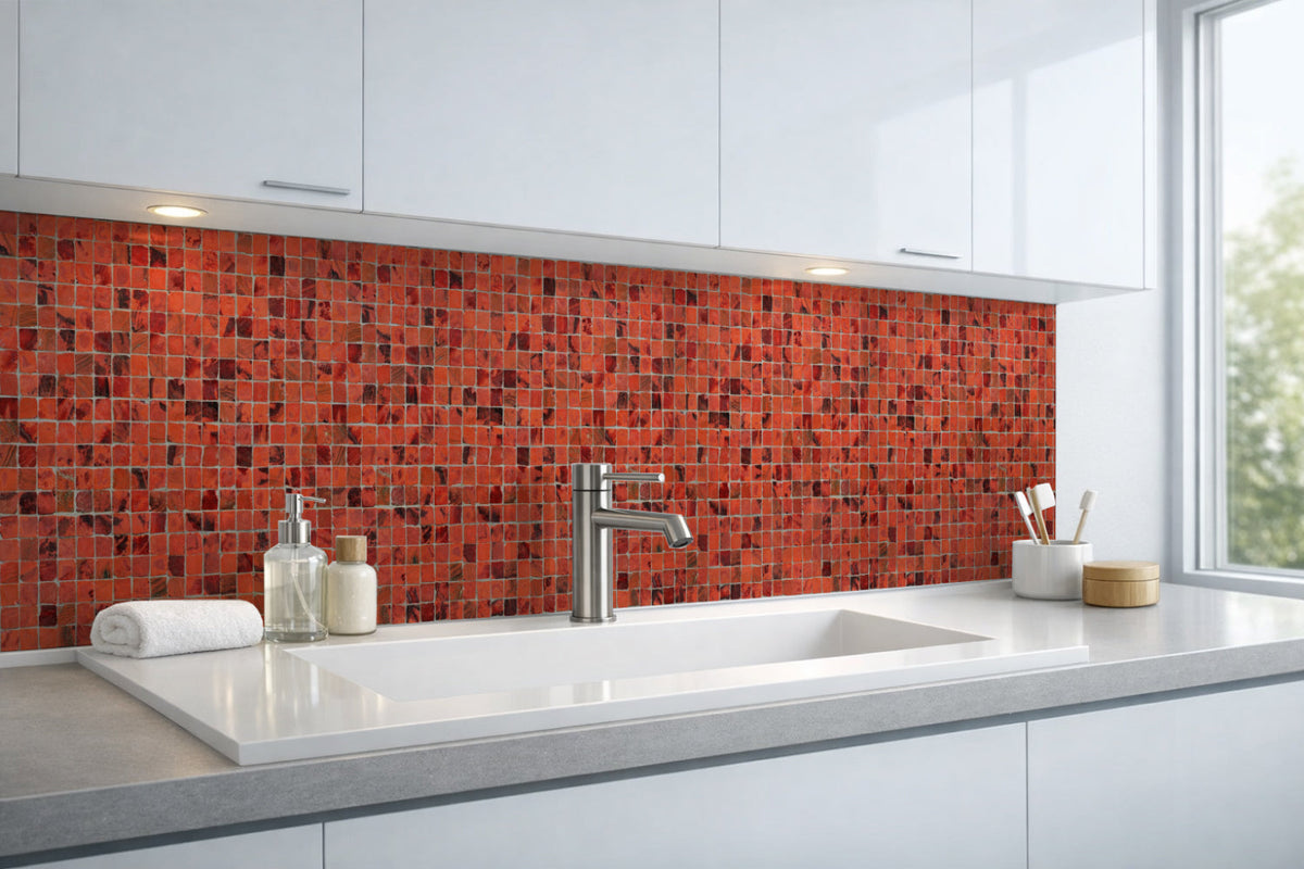 Waschbeckenrückwand Fliesenoptik