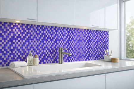 Waschbeckenrückwand Fliesenoptik