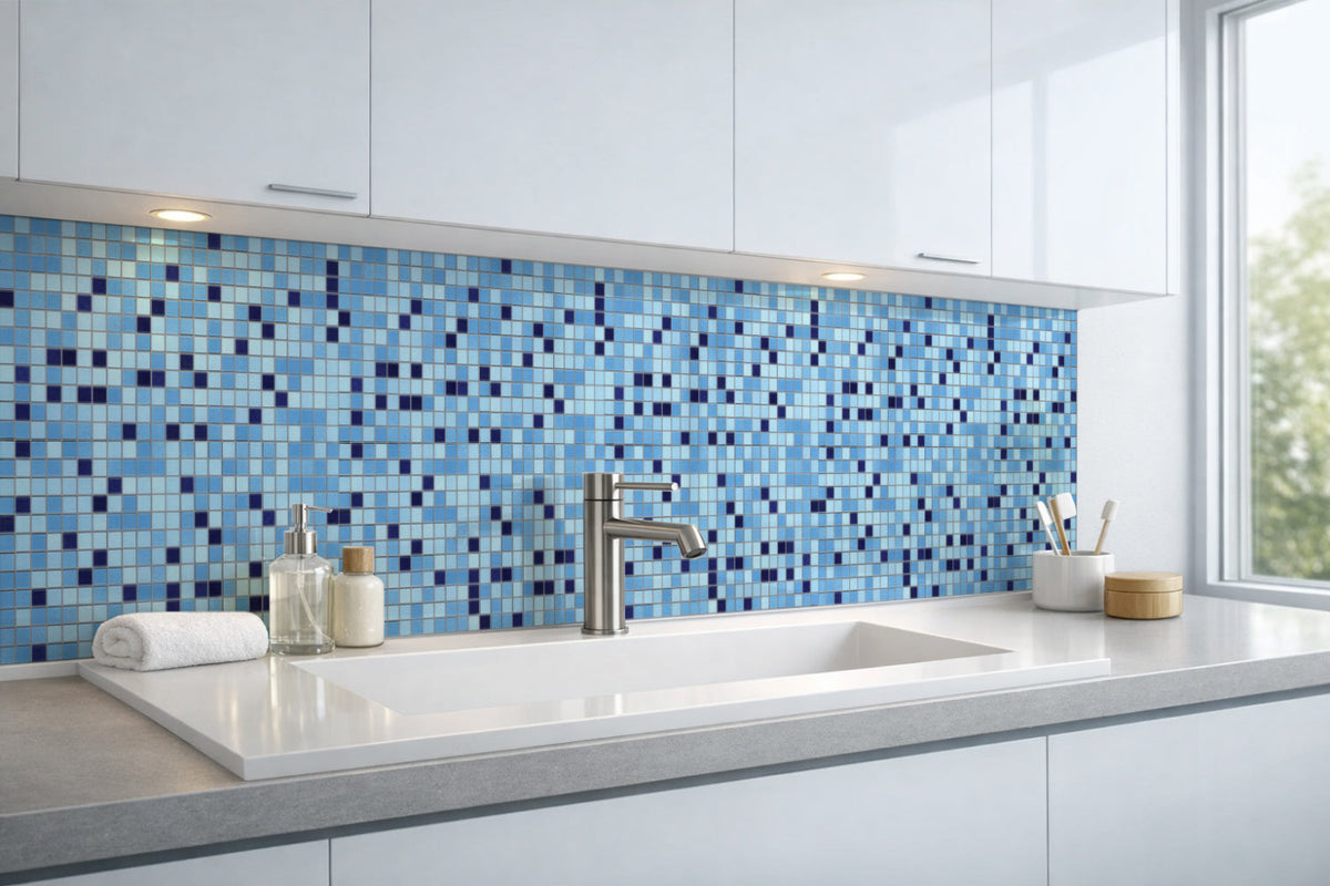 Waschbeckenrückwand Fliesenoptik