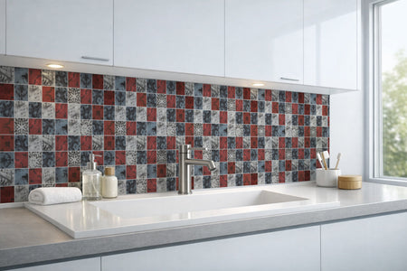 Waschbeckenrückwand Fliesenoptik