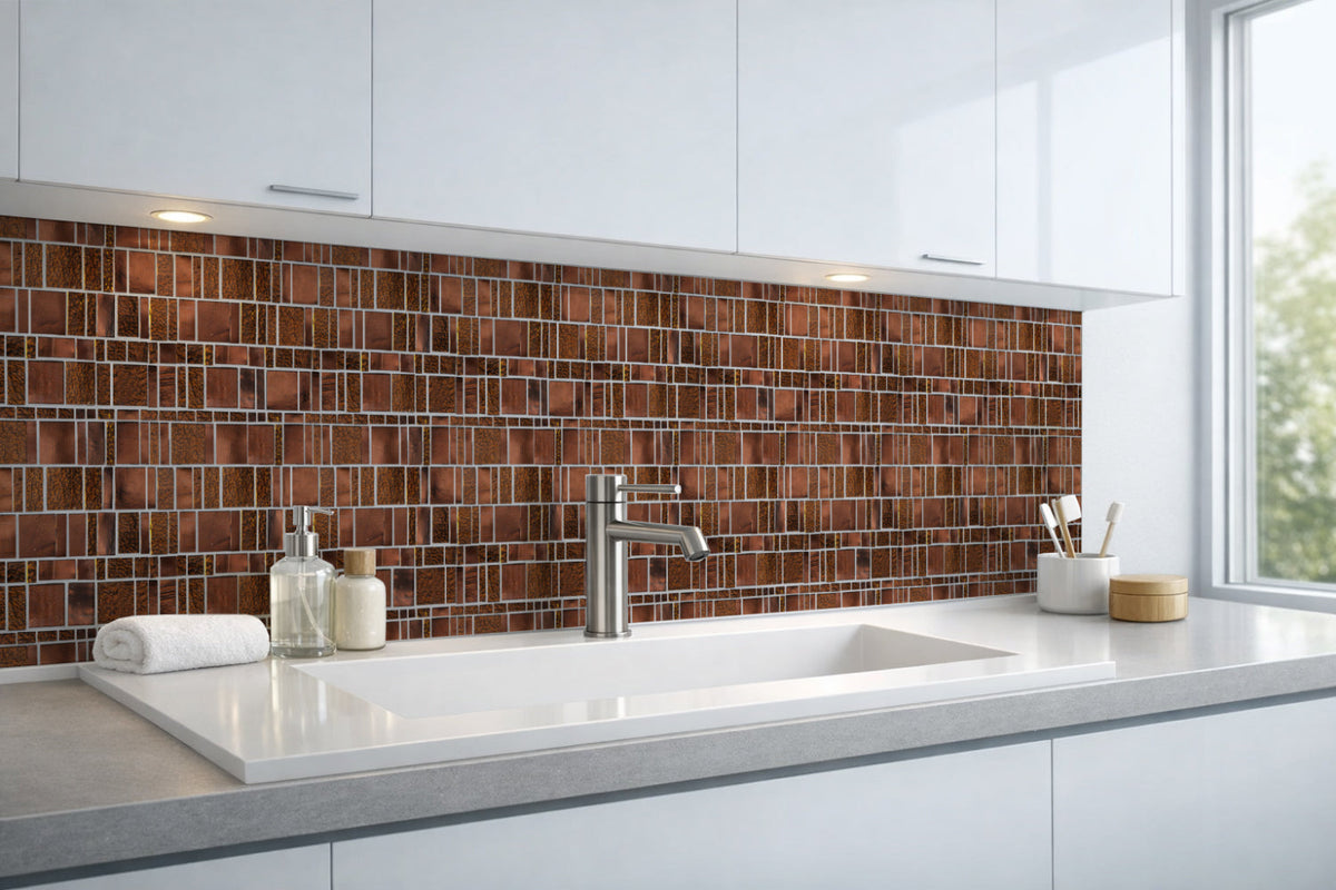 Waschbeckenrückwand Fliesenoptik