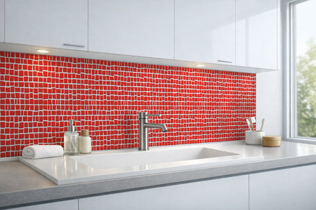 Waschbeckenrückwand Fliesenoptik
