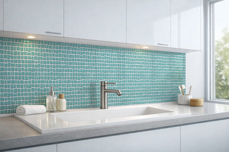 Waschbeckenrückwand Fliesenoptik