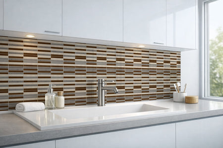 Waschbeckenrückwand Fliesenoptik