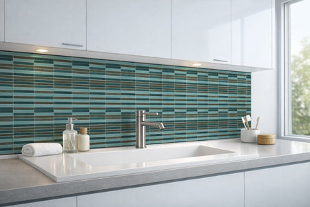 Waschbeckenrückwand Fliesenoptik