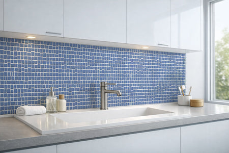 Waschbeckenrückwand Fliesenoptik