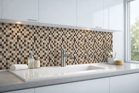 Waschbeckenrückwand Fliesenoptik