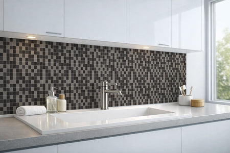 Waschbeckenrückwand Fliesenoptik