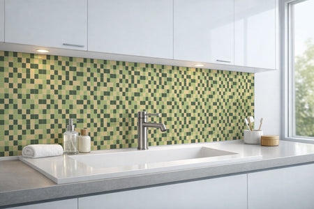 Waschbeckenrückwand Fliesenoptik