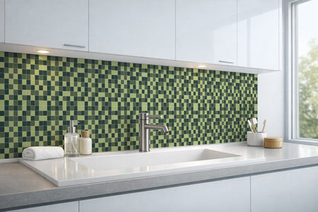 Waschbeckenrückwand Fliesenoptik