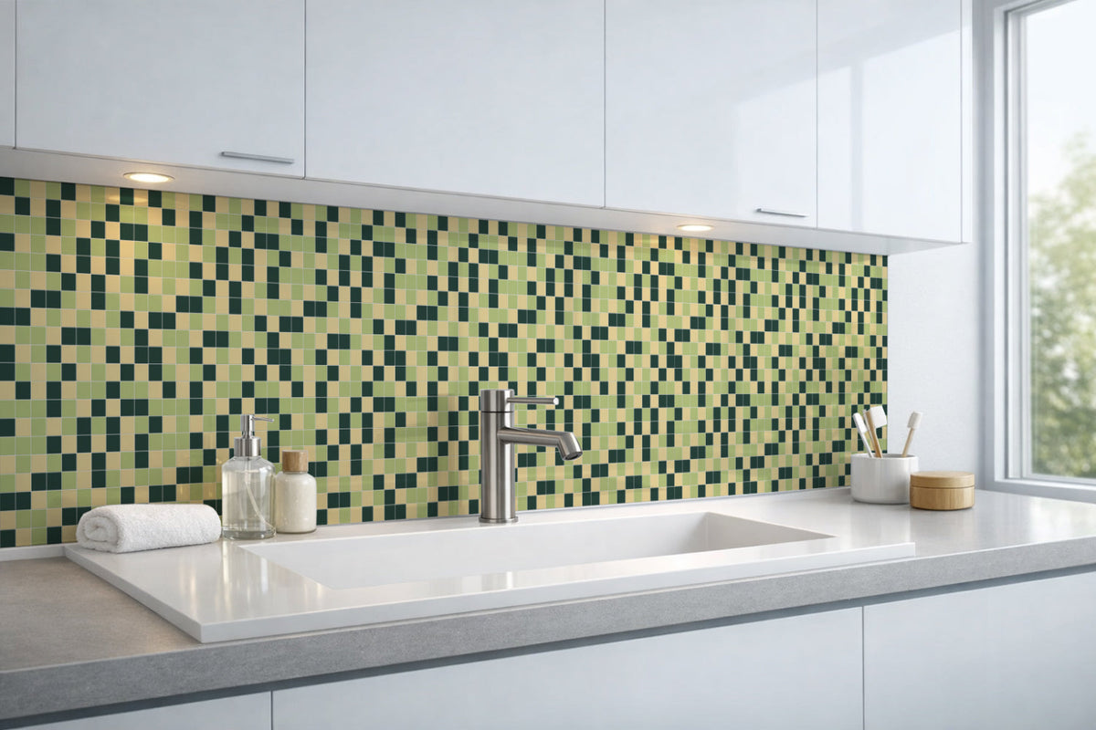 Waschbeckenrückwand Fliesenoptik
