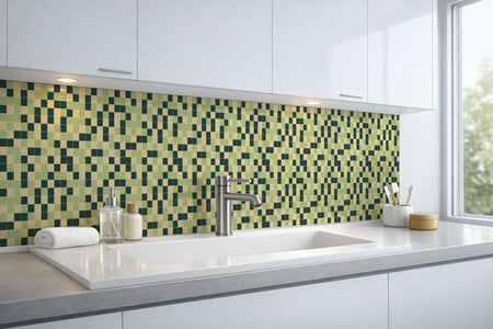 Waschbeckenrückwand Fliesenoptik