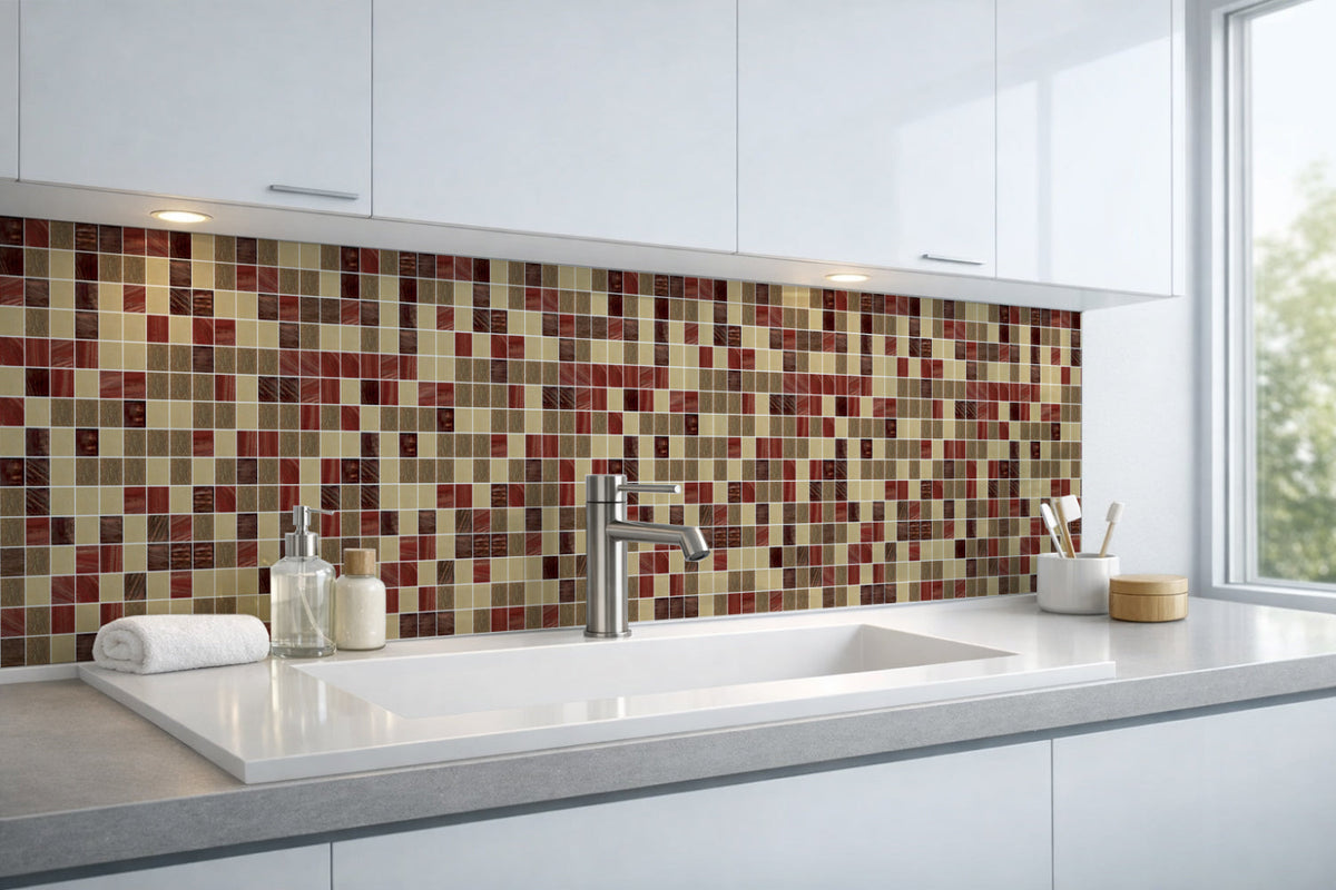 Waschbeckenrückwand Fliesenoptik