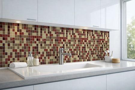 Waschbeckenrückwand Fliesenoptik