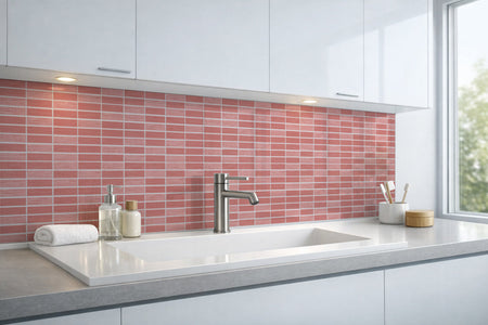 Waschbeckenrückwand Fliesenoptik