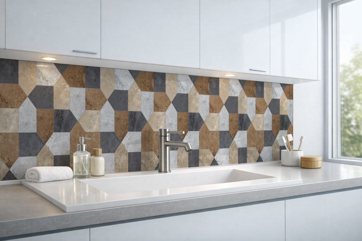 Waschbeckenrückwand Fliesenoptik