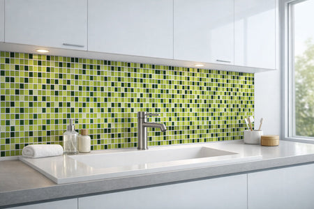 Waschbeckenrückwand Fliesenoptik