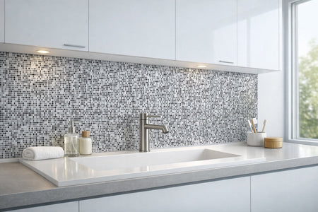 Waschbeckenrückwand Fliesenoptik