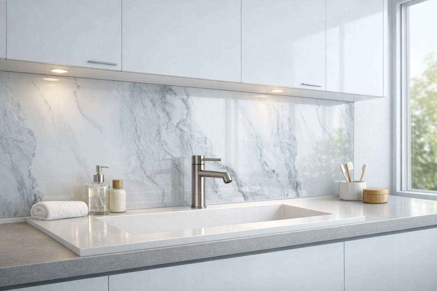 Waschbeckenrückwand Marmoroptik