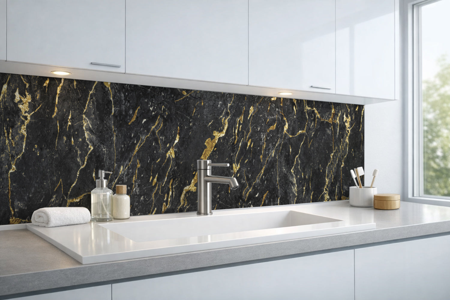 Waschbeckenrückwand Marmoroptik