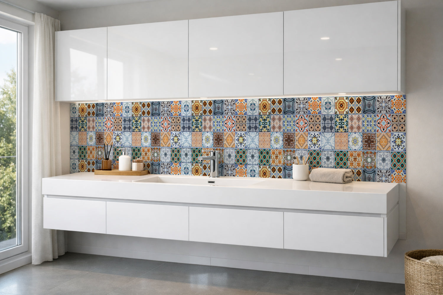 Waschbeckenrückwand Patchwork