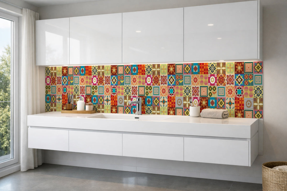 Waschbeckenrückwand Patchwork