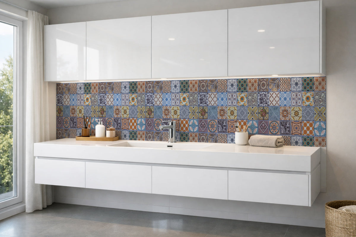 Waschbeckenrückwand Patchwork