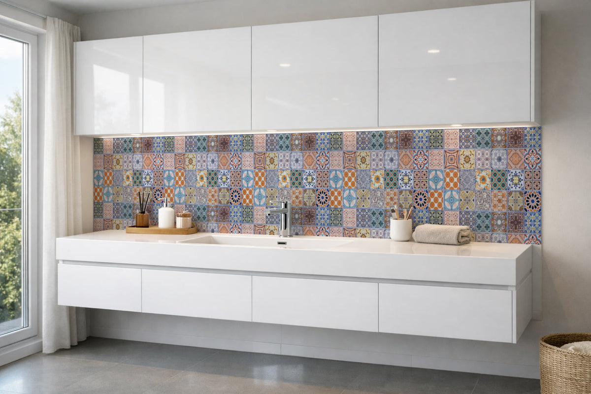 Waschbeckenrückwand Patchwork