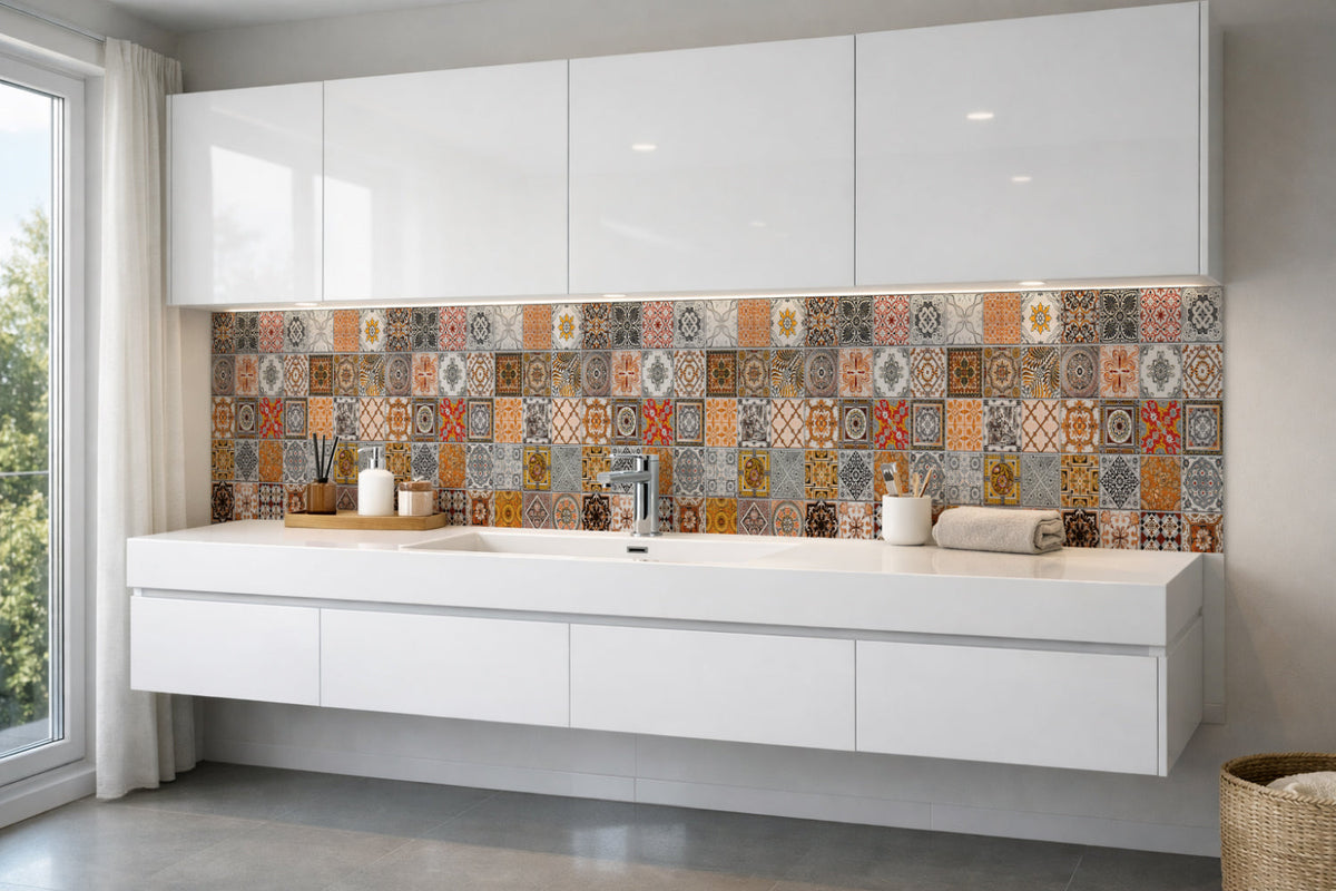 Waschbeckenrückwand Patchwork